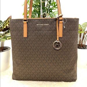 🔥🎁NWT! Michael Kors Morgan Large Tote Handbag Brown Msrp$248.00